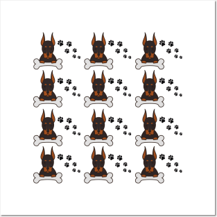 Doberman pinscher dog pattern Posters and Art